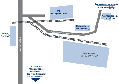  автосервис "GARAGE-37", схема проезда по г. Иваново, 400x284 , мини-схема для тех кто на мащине, gif 